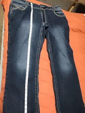Angels Dark Blue Straight-Leg Women's Jeans with Contrast Stitching